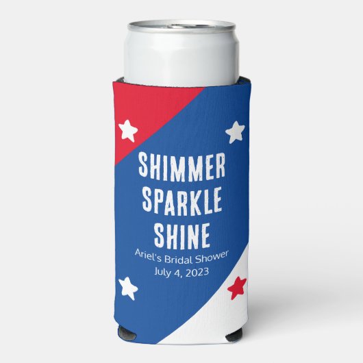 Patriottische "Shimmer Sparkle Shine" trouwgunsten (Seltzer Voorkant)