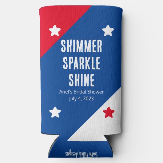 Patriottische "Shimmer Sparkle Shine" trouwgunsten (Achterkant)