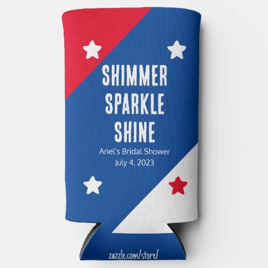 Patriottische "Shimmer Sparkle Shine" trouwgunsten (Voorkant)