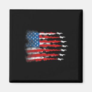 Patriottische shirts heren jet rood wit blauw USA  Magneet