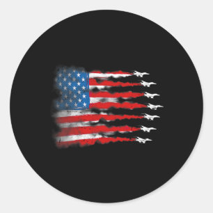 Patriottische Shirts Mannen Jet Rood Wit Blauw Vla Ronde Sticker