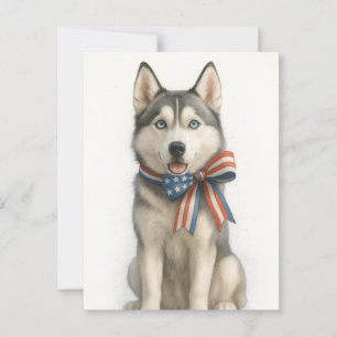 Patriottische Siberische Husky Briefkaart
