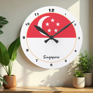 Patriottische Singapore-vlag, Singapore Thuis / de Ronde Klok