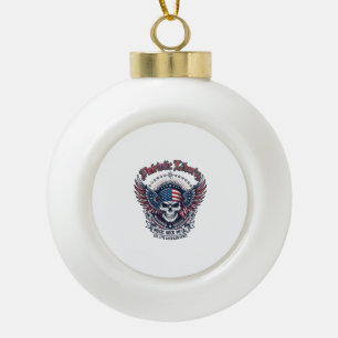 Patriottische Sjaal Rocker Old Glory Muziek Rock M Keramische Bal Ornament