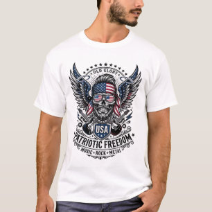 Patriottische Sjaal Rocker Oude Glorie Muziek Rock T-shirt