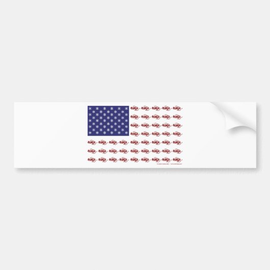 Patriottische Snowmobiling Bumpersticker (Voorkant)