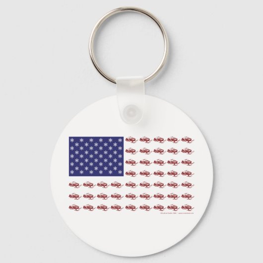 Patriottische Snowmobiling Sleutelhanger (Voorkant)