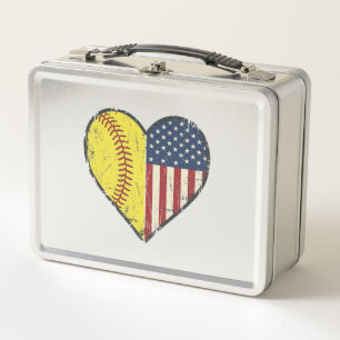 Patriottische Softbal Hart Vintage Vector Design_1
