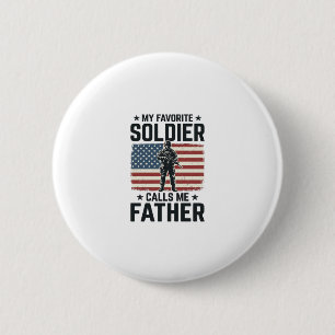 Patriottische Soldaat Vader Vintage Vector T-shirt Ronde Button 5,7 Cm