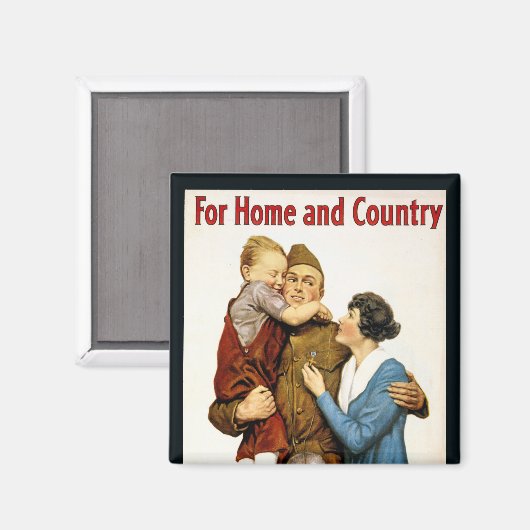 patriottische Soldaat voor Victory Liberty Loan Magneet (Voorkant / Achterkant)