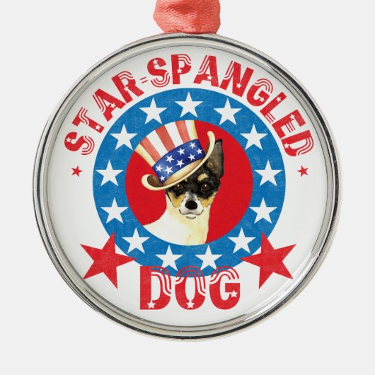 Patriottische Speelgoed Fox Terrier Metalen Ornament (Voorkant)