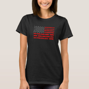Patriottische Spoorweg Amerikaanse Vlag Locomotief T-shirt