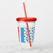 Patriottische sprinkhaanstrips acryl drinkbeker (Links)