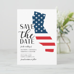 Patriottische staat Californië destination wedding Save The Date