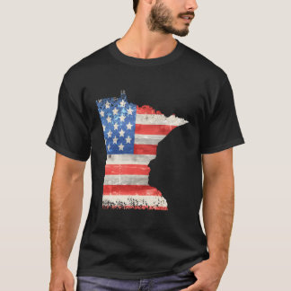 Patriottische staat Minnesota Vlag voor Verenigde T-shirt