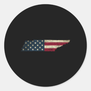 Patriottische staat Tennessee Amerikaanse vlag voo Ronde Sticker