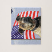 Patriottische stamphond legpuzzel (Verticaal)