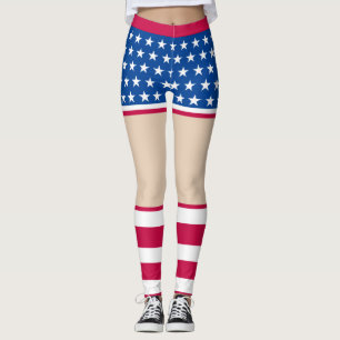 Patriottische Star-Striped Leggings voor Vrouwen