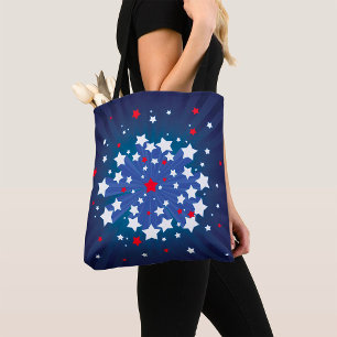 Patriottische Starburst Rood Wit en Blauw USA Draagtas