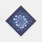 Patriottische Starburst Rood Wit en Blauw USA Servet (Hoek)