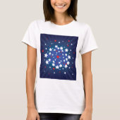 Patriottische Starburst Rood Wit en Blauw USA T-shirt (Voorkant)