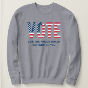 Patriottische Stem Amerikaanse Vlag Grijs Citaat Trui