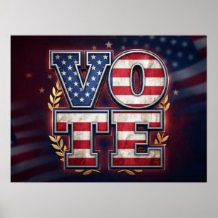 Patriottische STEM Amerikaanse Vlag Typografie Ont Poster