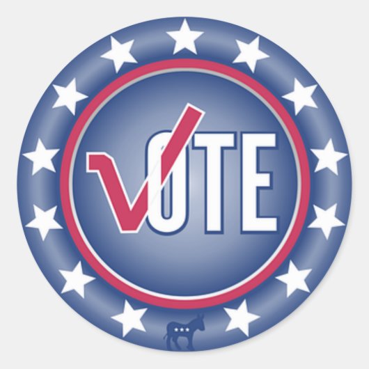 Patriottische stem Democrat Ezel Symbool Stickers (Voorkant)
