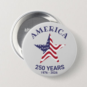 Patriottische Ster 250 Jaar Knoop Amerikaanse Vlag Ronde Button 7,6 Cm