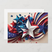 Patriottische Ster Briefkaart (Voorkant / Achterkant)