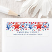 Patriottische ster retour adreslabel etiket (Insitu)