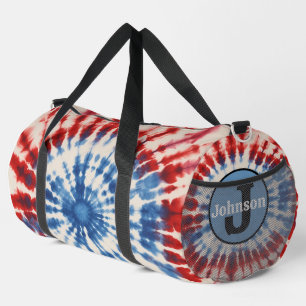 Patriottische ster tie-dye monogram gepersonalisee plunjezak