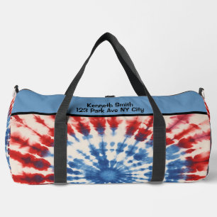 Patriottische ster tie-dye monogram personalisatie plunjezak