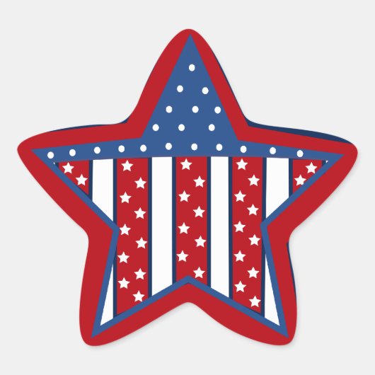 Patriottische ster Vakantie leuke sticker (Voorkant)