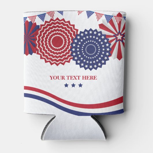 Patriottische sterren en strepen 4 juli blikjeskoeler (Voorkant)