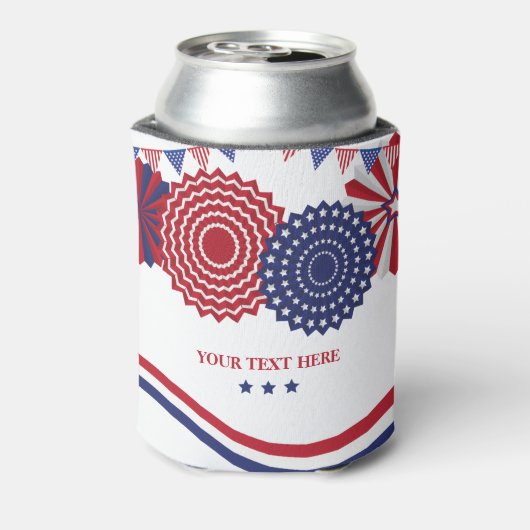 Patriottische sterren en strepen 4 juli blikjeskoeler (Blikje Achterkant)