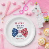 Patriottische sterren en strepen 4 juli papieren bordje (Feest)