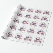 Patriottische sterren en strepen Happy Labor Day Cadeaupapier (Uitgerold)
