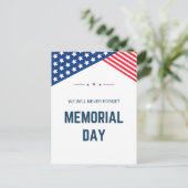 Patriottische sterren en strepen herdenking briefkaart (Staand voorkant)