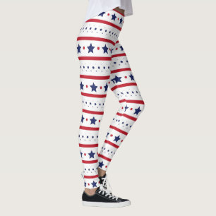 Patriottische sterren en strepen leggings