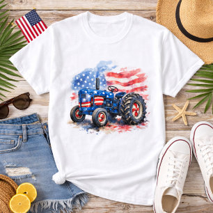 Patriottische sterren en strepen tractor t-shirt