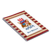 Patriottische sterren en Stripes Pet en glasbril C Notitieboek (Rechterzijde)