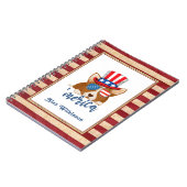 Patriottische sterren en Stripes Pet en glasbril C Notitieboek (Linkerzijde)