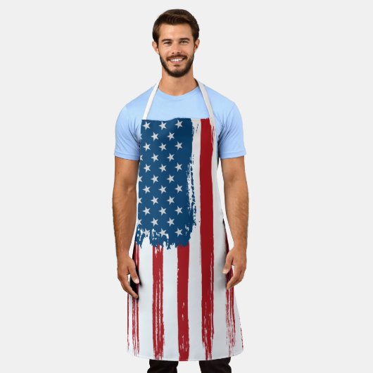 Patriottische sterren en stripes schort (Gedragen)