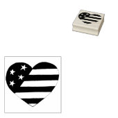 Patriottische sterren en Stripes USA Flag Heart Am Rubberstempel (Gestempeld)