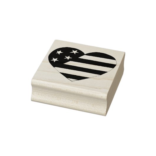 Patriottische sterren en Stripes USA Flag Heart Am Rubberstempel (Stempel)