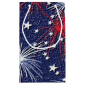 Patriottische sterren en vuurwerk kleine cadeautas (Achterkant)