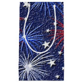 Patriottische sterren en vuurwerk kleine cadeautas (Voorkant)