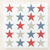 Patriottische sterren glazen onderzetter (Voorkant)