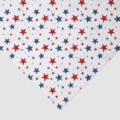 Patriottische sterren in rood wit en blauw patroon tissuepapier (Detail)